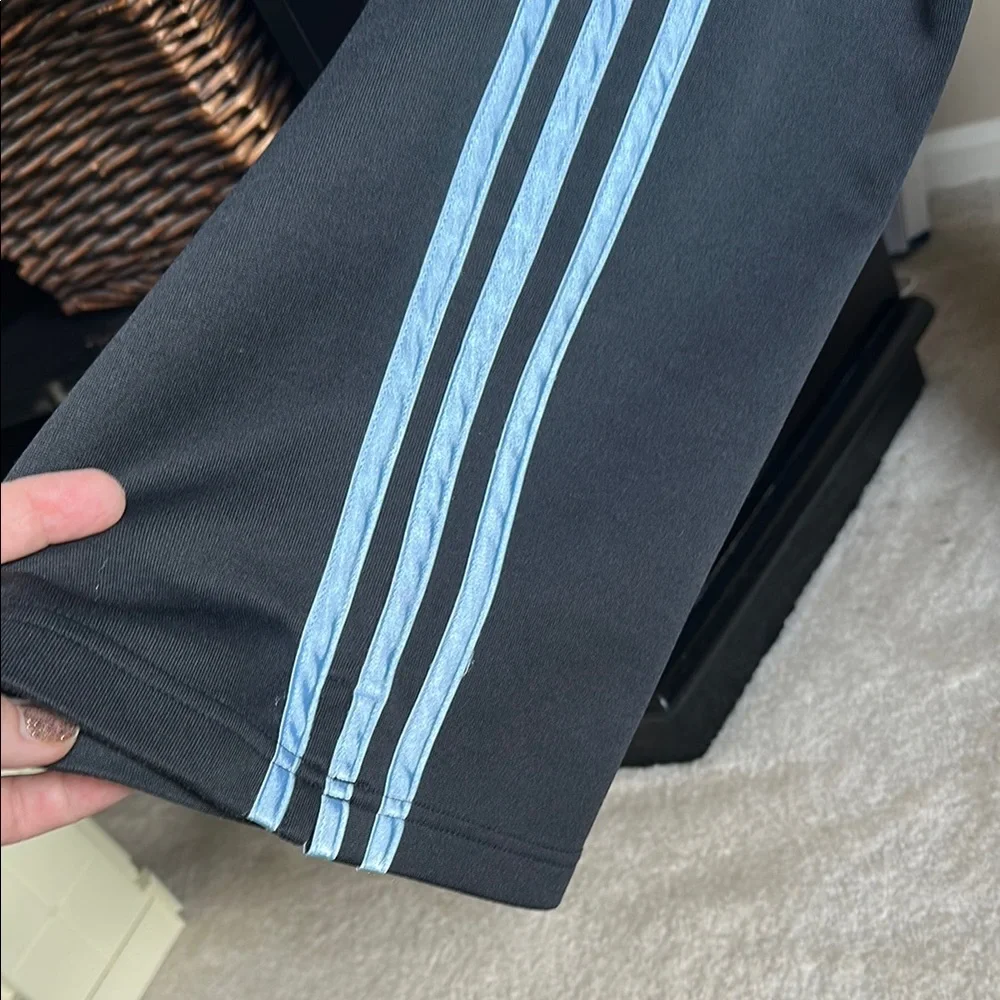 Adidas Black Track Pants with Light Blue Stripes/ Back Pocket - Picture 9 of 14